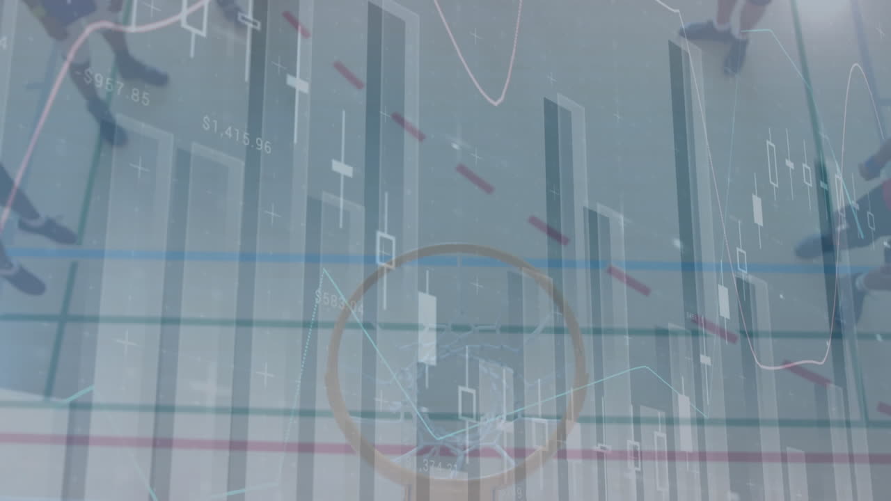 농구 경기에 대한 데이터 처리 애니메이션