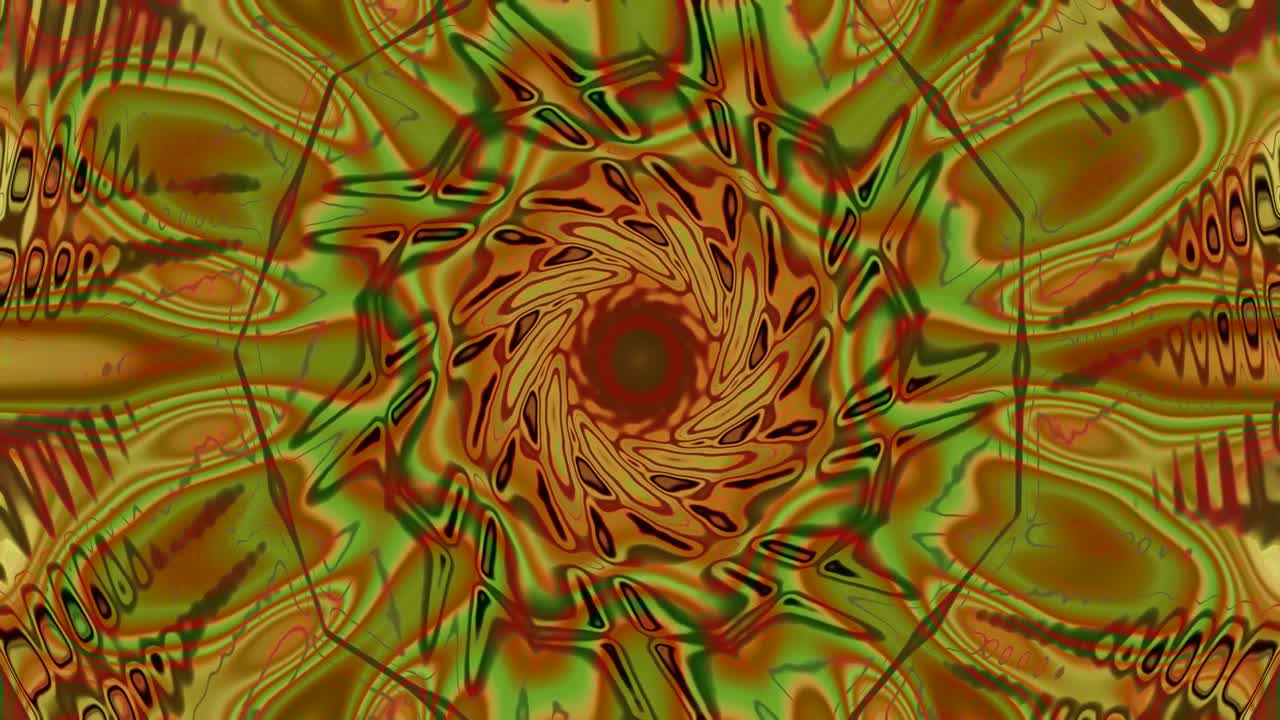 Experience a mesmerizing tunnel video loop with dynamic swirling patterns in warm tones of red and gold. Ideal for creating an immersive, energetic atmosphere