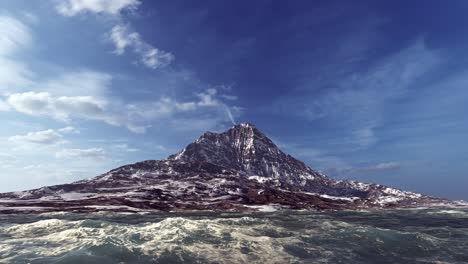 snowy mountain island