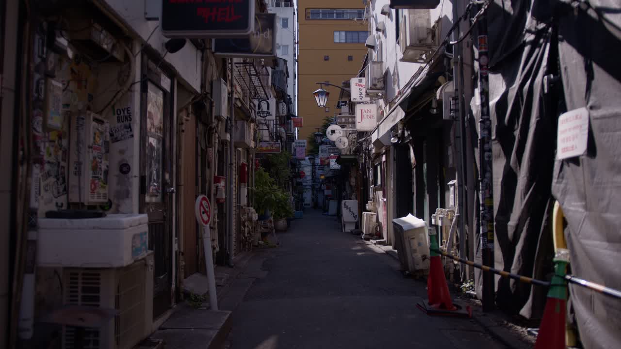 Daytime Charm of Golden Gai, Shinjuku TokyoThe rustic charm of Golden Gai’s bar-lined alleys under the soft daytime light.