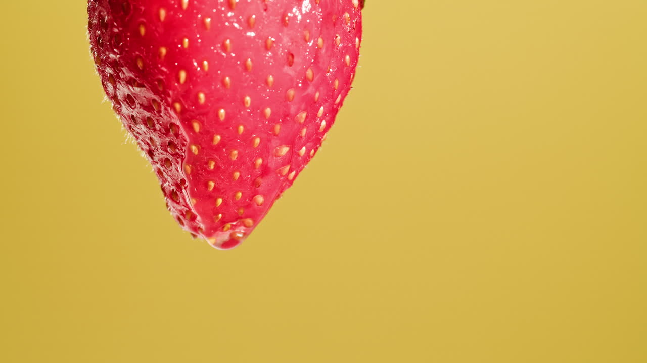 Close-up of a wet strawberry