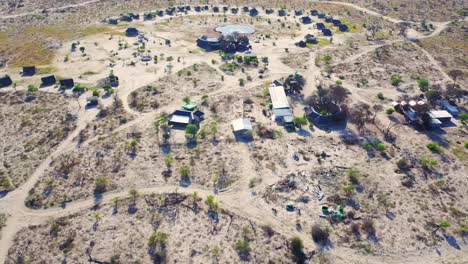 nice aerial over a safari lodge around a watering hole at chobe national park botswana africa 2