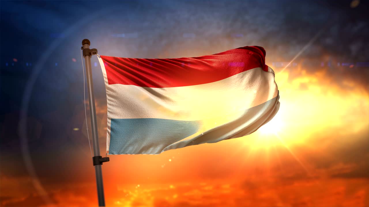 룩부르크 발은 아름다운 해가 뜨는 순환 속도 느린 동작 4k에서 백라이트됩니다.