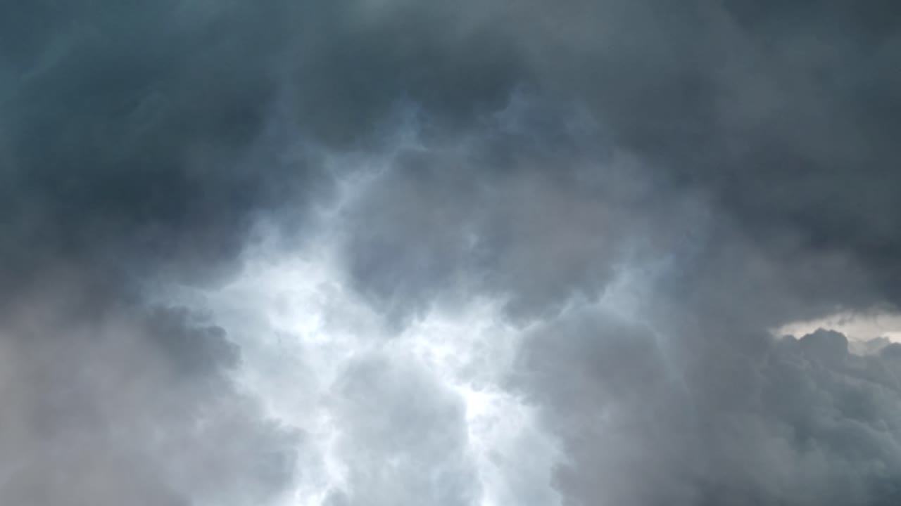 Dramatic Lightning in the cloudy sky, nature thunderstorms