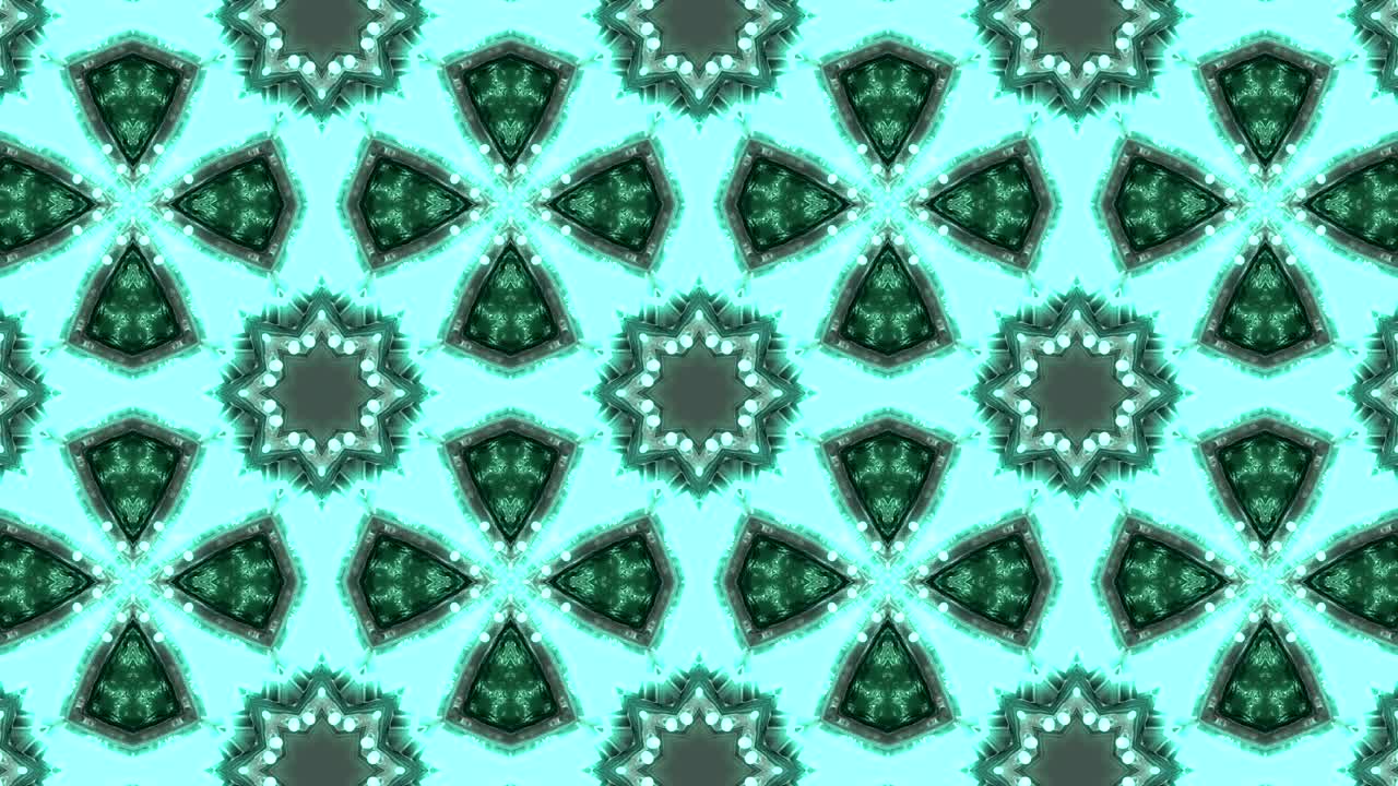 추상적인 네온 장식 배경: 3d 네온 칼레도스코프 또는 만달라