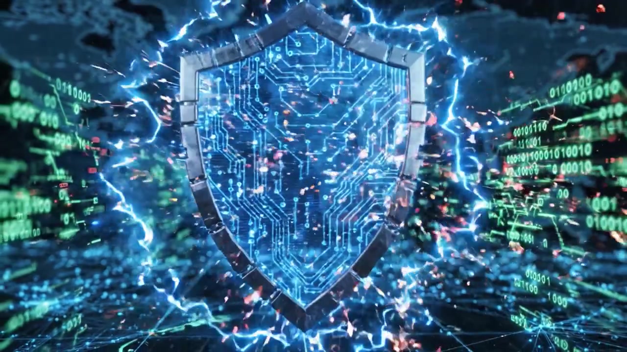 A Futuristic Depiction of Global Cybersecurity: Shielding Data on a Digital Map Through Advanced Protection Technologies and Network Connectivity Visually Represented
