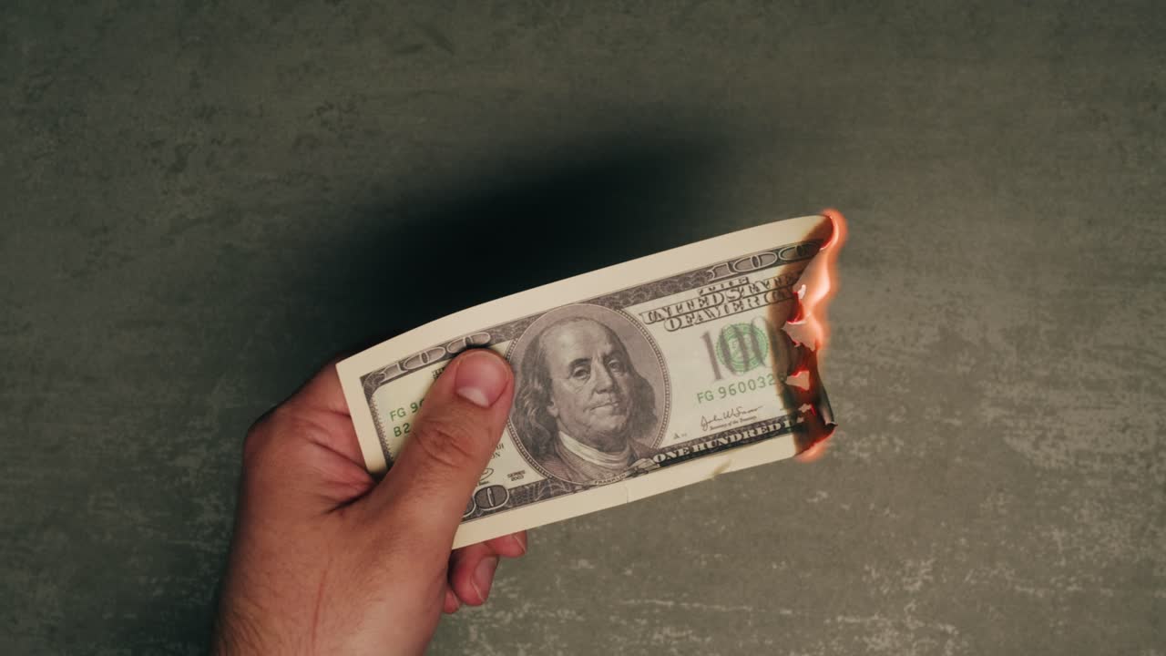 Specialised police officer Counting dollar banknotes in crime lab, conceptual image. High quality 4k footage