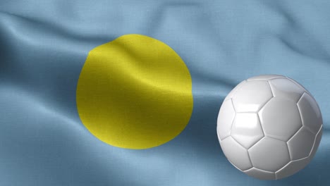 flag of palau and soccer ball - palau flag high detail - national flag palau wave pattern loopable elements