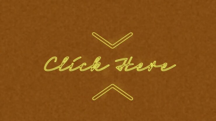 Animation of neon yellow click here text banner against textured brown background
