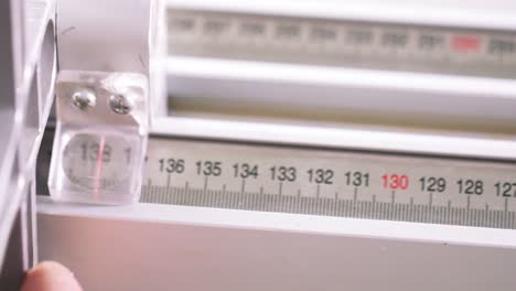 close-up of a measuring machine for film or photographic material.