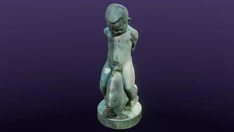 fountain figure putto on fish by adam phol from 1924, cg, camera orbits