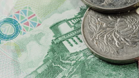 chinese currency with coins