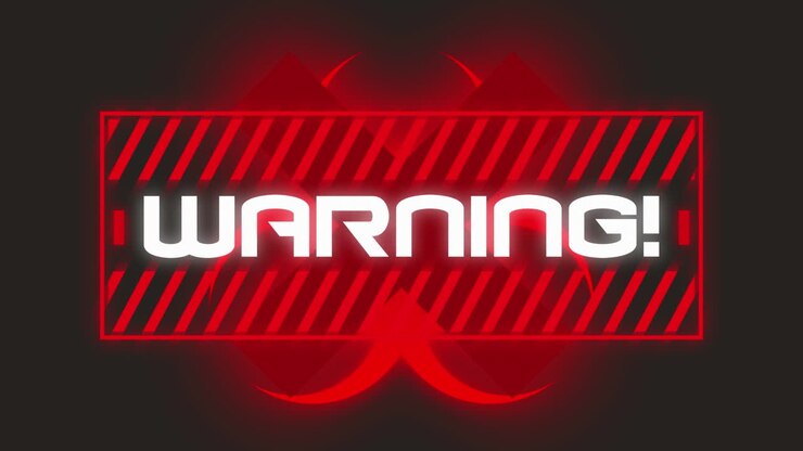 Animation of warning covid 19 text over black background