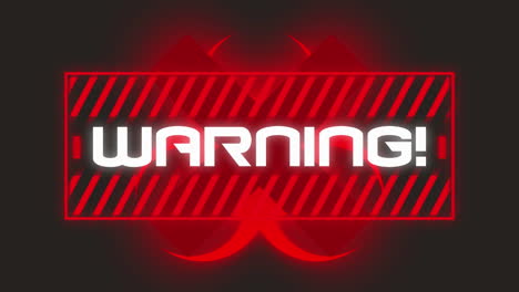 animation of warning covid 19 text over black background