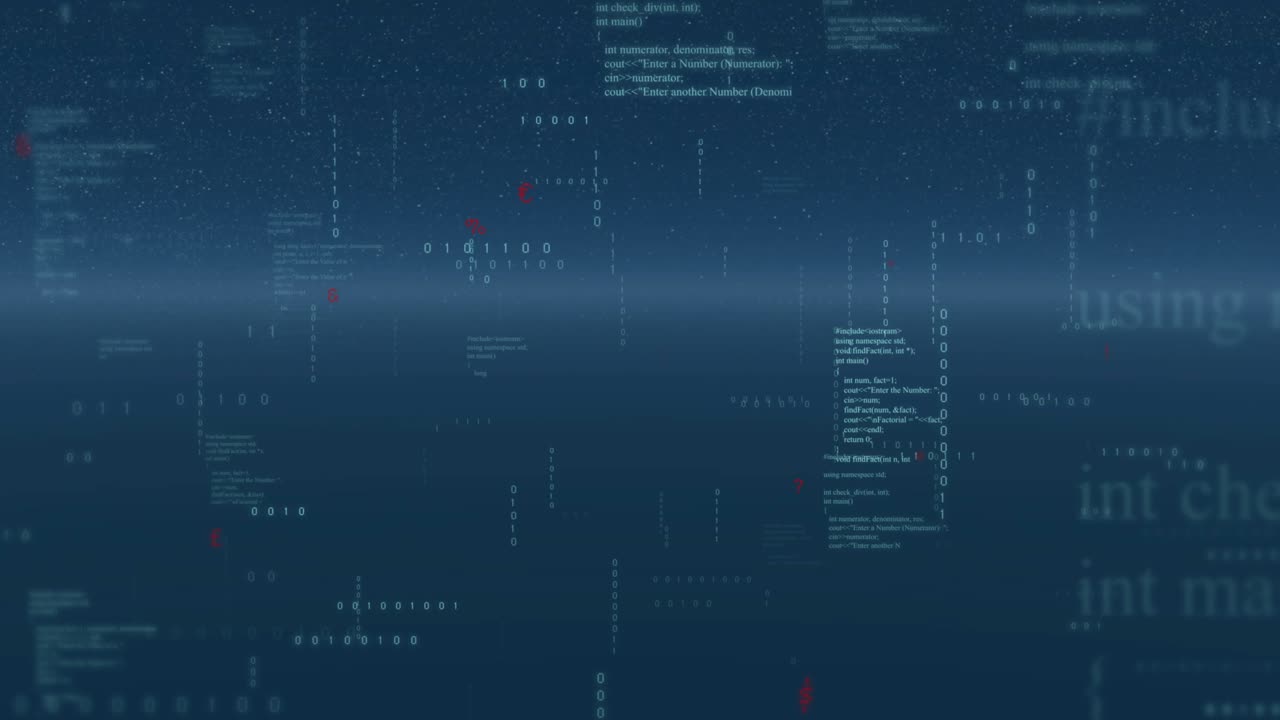 Data pulse initiating, layered HUD raising code stack and widening waves while showing live data