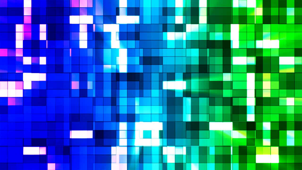 Broadcast Twinkling Squared Hi-Tech Blocks, Multi Color, Abstract