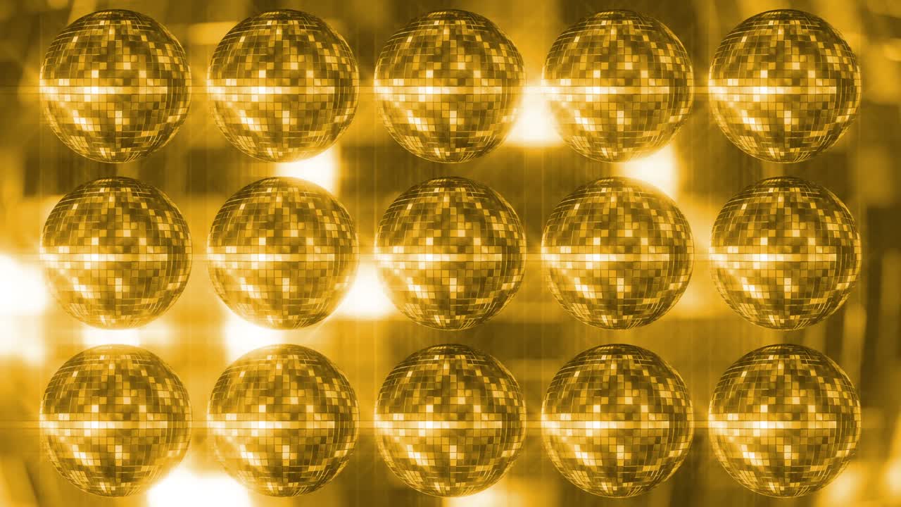 4k 골든 디스코 공, 루프 된 배경