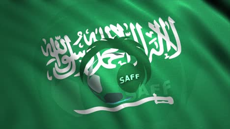 saudi arabia national team flag with soccer ball