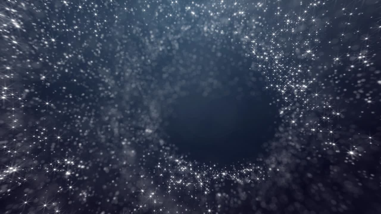 방사선 공간 반이는 먼지 파리 입자 어두운 파란색 배경