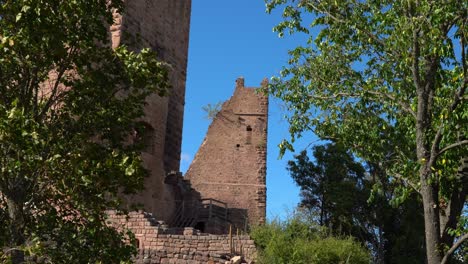 windy day in ruins of the three castles of eguisheim