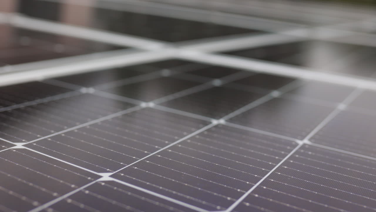 близкий взгляд на солнечную панель