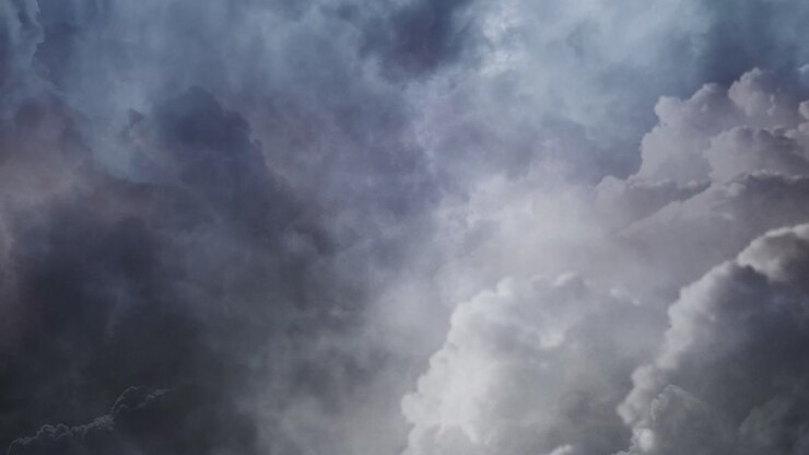4k view of thick clouds in the sky with thunderstorms