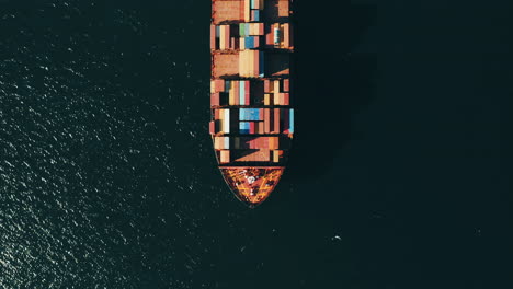 container ship aerial view