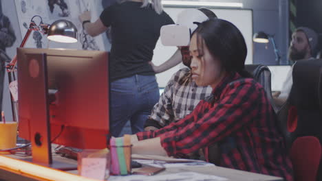 vr design team collaboration in studio