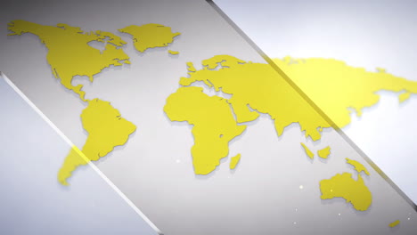 a 3d render, zooming out of africa, revealing a continental map of the world, with a moving glass panes effect