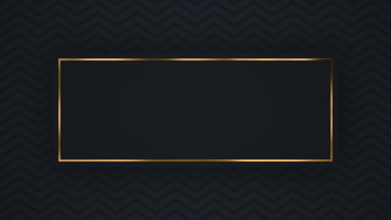 Elegant Gold Bordered Frame on Dark Chevron Pattern Background