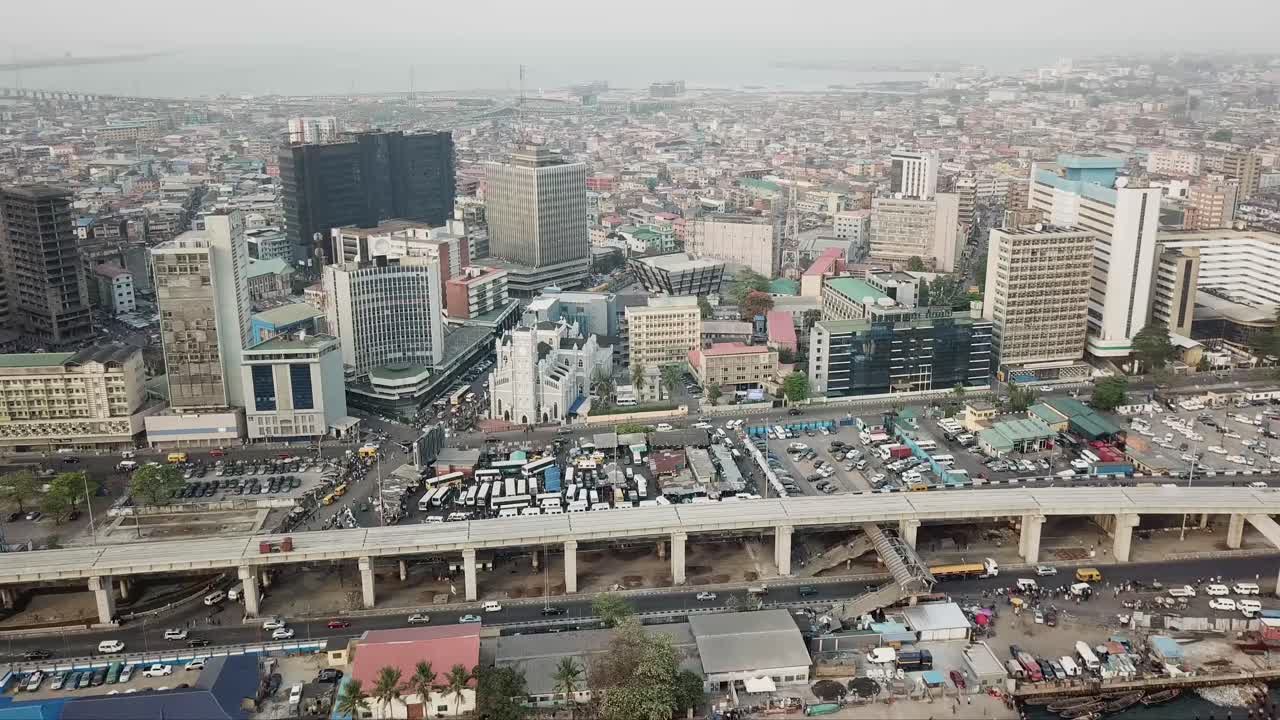 ariel vista 2 del distrito comercial de la isla de lagos en lagos nigeria