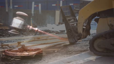 digital composite of jcb machine construction site 4k