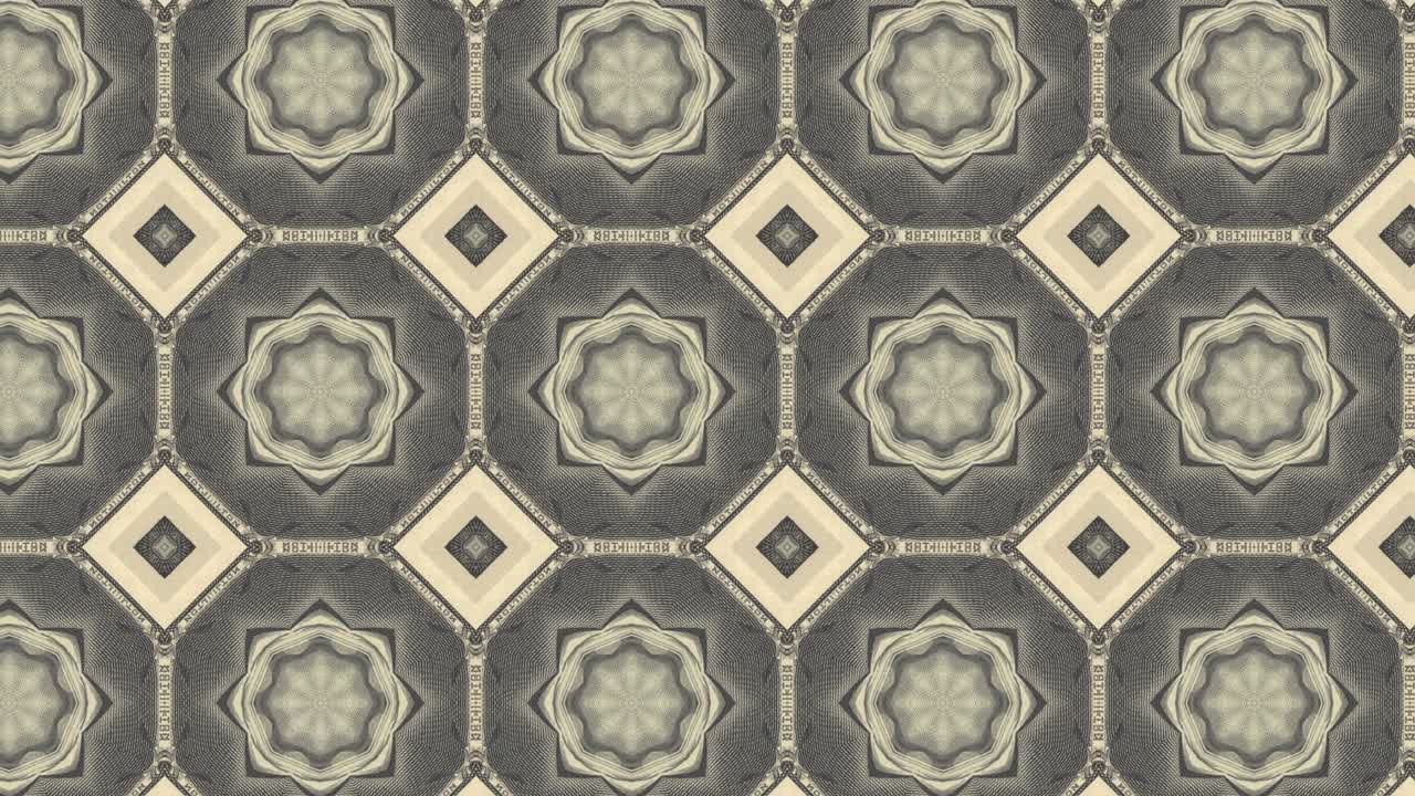 미국 달러 지폐 모자이크: 추상적인 애니메이션 비즈니스 배경, 크리에이티브 모션 그래픽, 원활한 루프