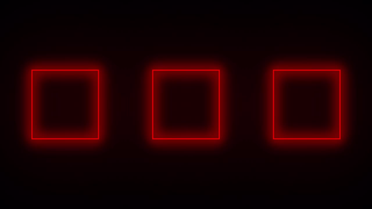 cuadrados de neón rotación roja. animación 4k