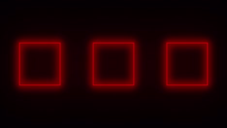 cuadrados de neón rotación roja. animación 4k