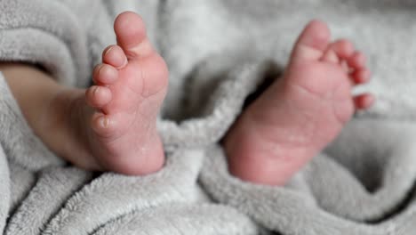 close up shot of baby foot while sleeping