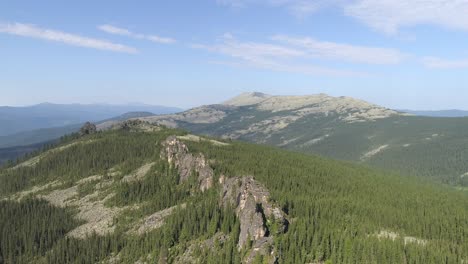 aerial view of mountain range in summer