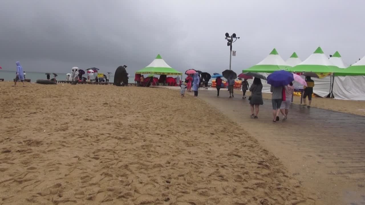Beach in the rain Sokcho, South Korea