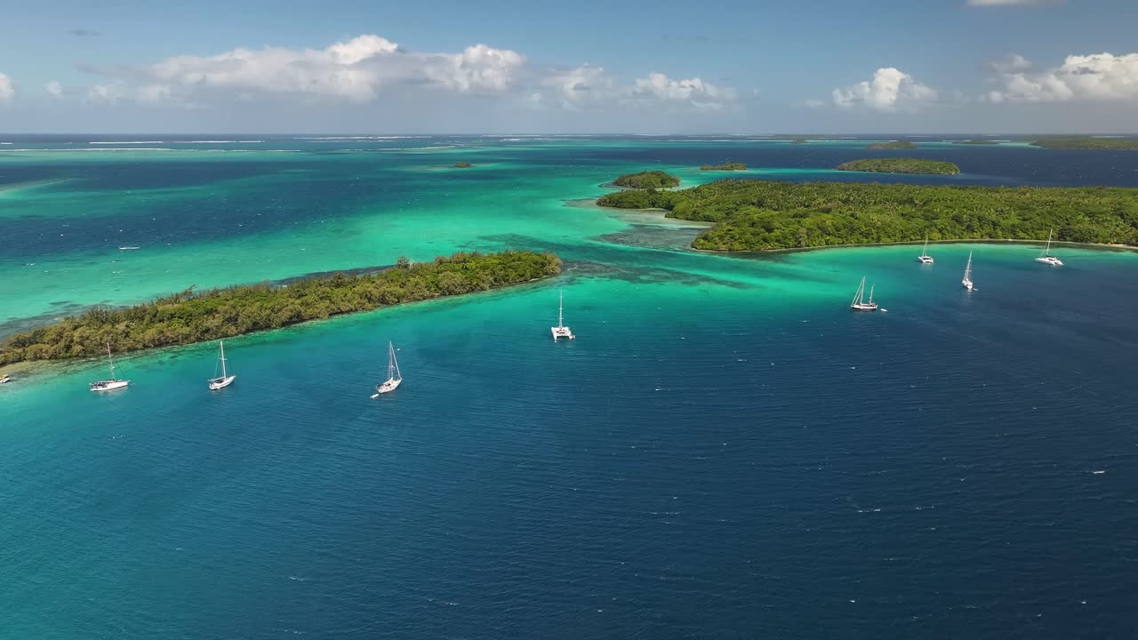 Beauty in nature. Lush green Pacific Islands, Vava'u Tonga. Tranquil scene, vacation, exotic destination.