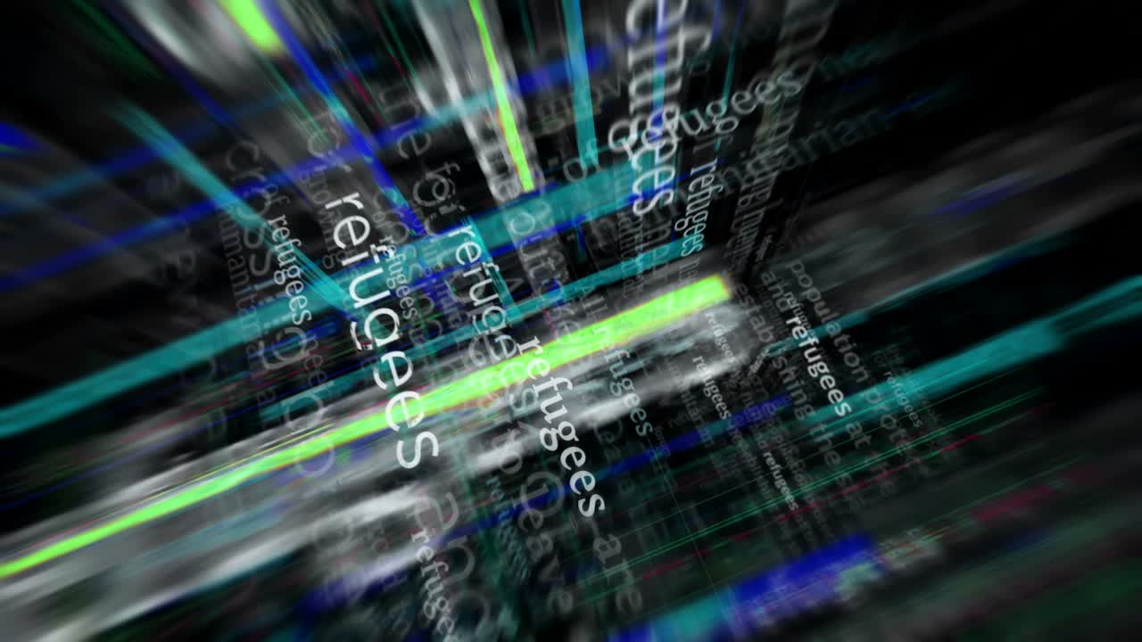 News titles media with Refugees seamless looped screens