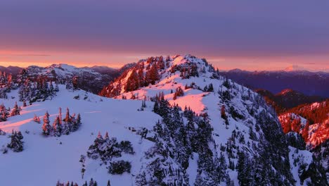 Schneebedeckte-Berggipfel-Mit-Bäumen