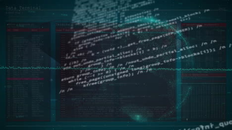 animazione dell'elaborazione dei dati finanziari in tutto il mondo su sfondo nero