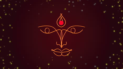 happy navratri animation with goddess head