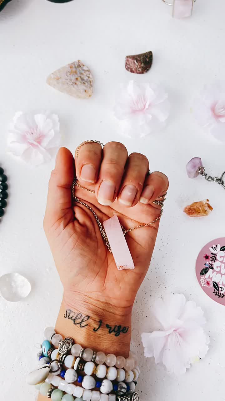 Rose Quartz Necklace and Bracelet