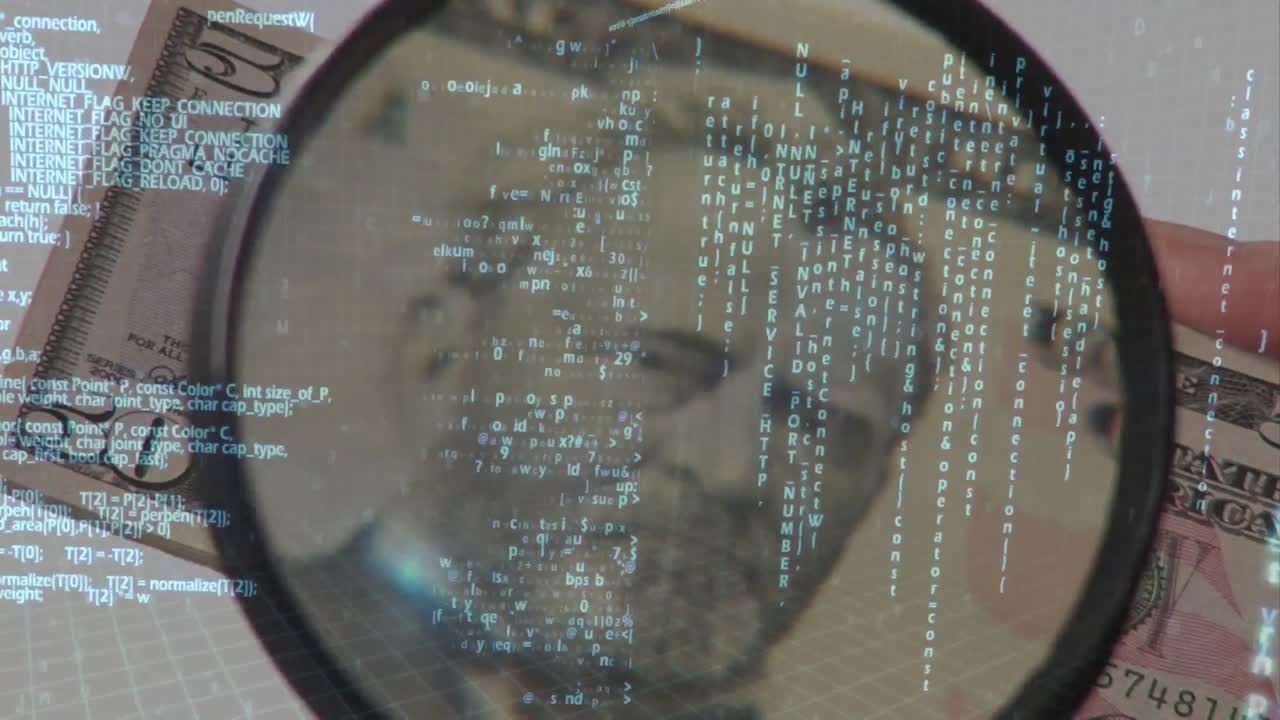 проверка защитных элементов на долларовой купюре