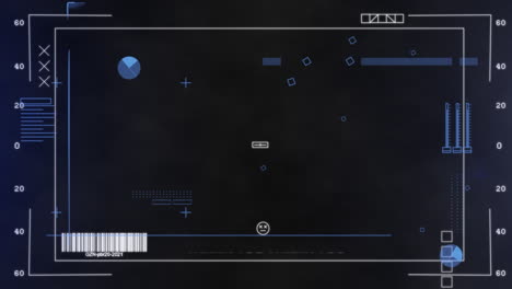 Animation of scopes scanning and data processing on screen