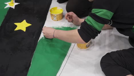 calligraphy painting with a brush