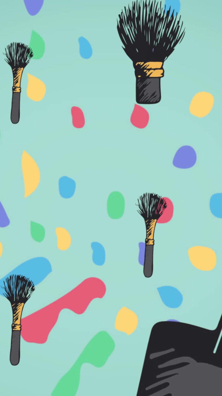 Animation af sort mascara på grøn baggrund