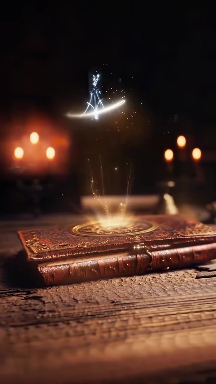 Buku Mistik Memancarkan Cahaya Keemasan dan Membentuk Simbol