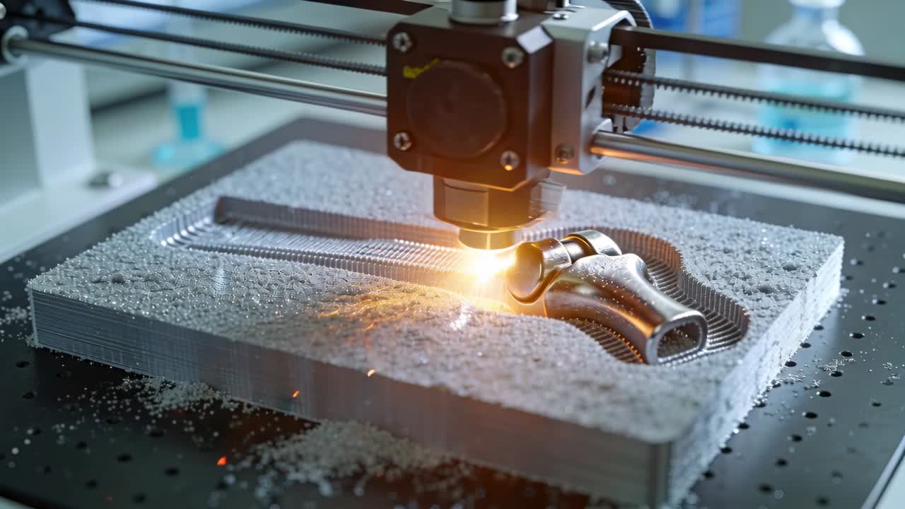 Un pantografo CNC esegue G-code tagliando un blocco sacrificale su un tavolo perforato, rivelando un inserto metallico.